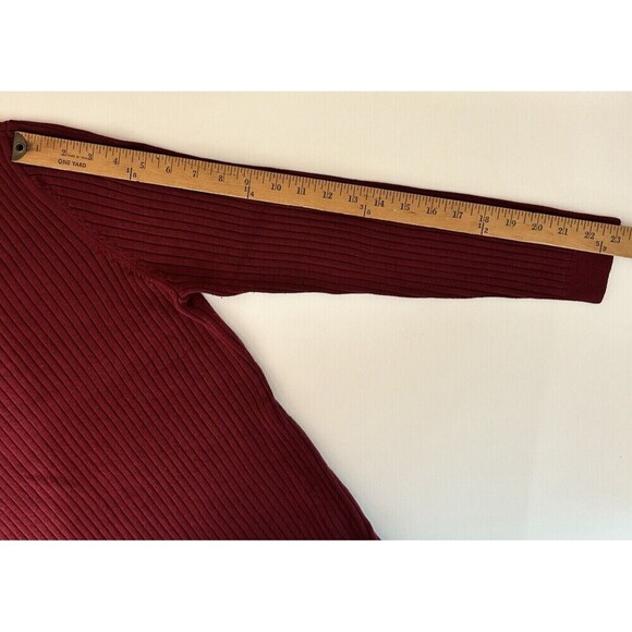 Soft Surroundings‎ Maroon Burgundy Ribbed Knit Scoop Neck Sweater Minimalist XL - Picture 6 of 7